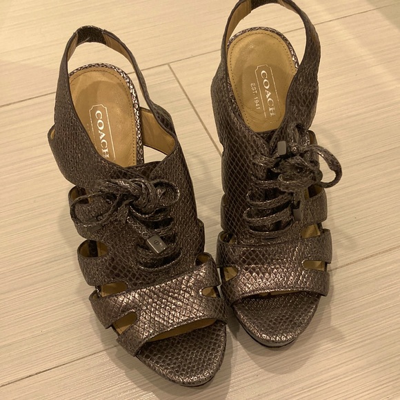 Coach Shoes - Metallic Alligator Coach Platforms